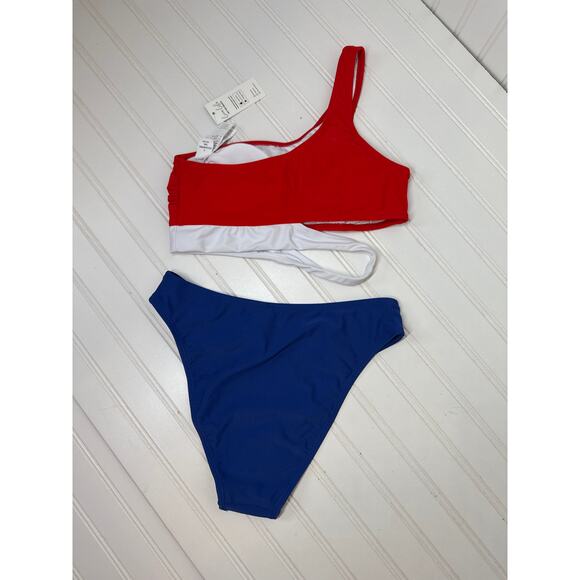 NWT Cupshe Two Piece Swimsuit - One Shoulder Top & High Waist Bottom BUNDLE Sz S - Picture 3 of 4